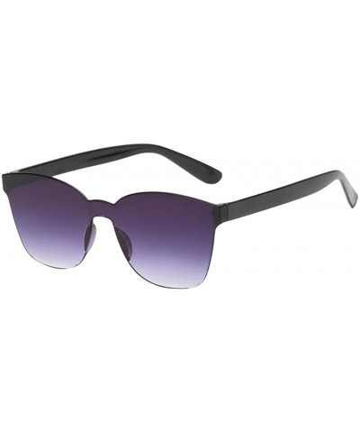 Square Unisex Fashion Sunglasses Retro Sunglasses Solid Color Square Sunglasses Beach Frameless Siamese Sunglasses - M - C819...