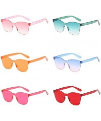 Square Unisex Fashion Sunglasses Retro Sunglasses Solid Color Square Sunglasses Beach Frameless Siamese Sunglasses - M - C819...