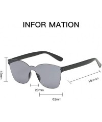 Square Unisex Fashion Sunglasses Retro Sunglasses Solid Color Square Sunglasses Beach Frameless Siamese Sunglasses - M - C819...