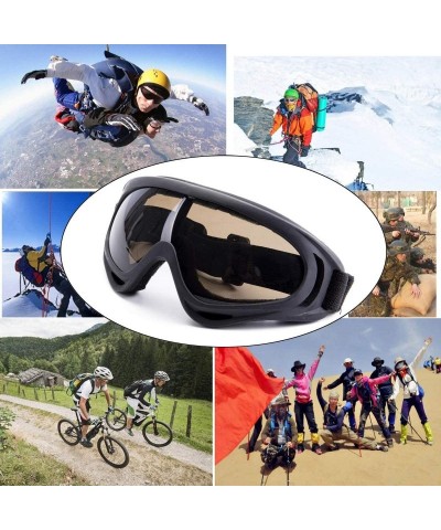 Goggle Snowboard Protection Windproof Motorcycle - Transparent+Tawny - CI18KQ0TZ0Q $23.85