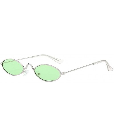 Round Unisex Small Frame Oval Sunglasses for Men and Women Trendy Fashion Sunglasses Metal Frame - G - C91908LA0U8 $21.44