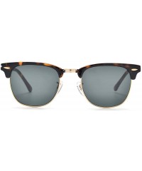 Square sunglasses for women men TR90 frame TAC and crystal glass lens sun glasses - Leopard Frame/Grey Lens - C2194R6A4HD $16.84