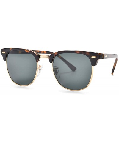 Square sunglasses for women men TR90 frame TAC and crystal glass lens sun glasses - Leopard Frame/Grey Lens - C2194R6A4HD $16.84