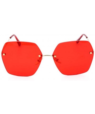 Sport Polygonal Frameless Metal Sunglasses Simple Fashion Elegant Sun Mirror - 4 - C9190O7OU29 $60.48