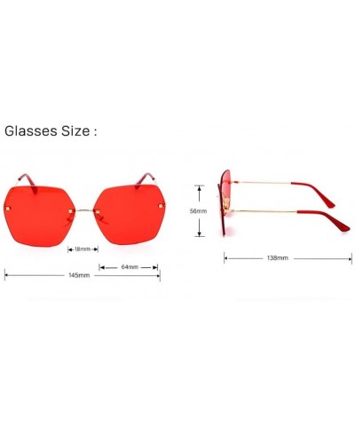 Sport Polygonal Frameless Metal Sunglasses Simple Fashion Elegant Sun Mirror - 4 - C9190O7OU29 $25.47