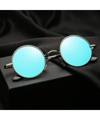 Round Retro Punk Style Round Polarized Sunglasses Men Women Metal Frame Sun Glasses UV400 - C3 - C71985IGQ35 $16.31