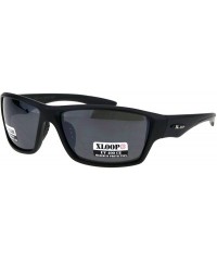 Wrap Xloop Anti-Glare Sunglasses UV 400 Wrap Around Rectangular Frame Black - Matte Black - CM18KSI6SGU $10.36