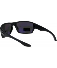 Wrap Xloop Anti-Glare Sunglasses UV 400 Wrap Around Rectangular Frame Black - Matte Black - CM18KSI6SGU $10.36