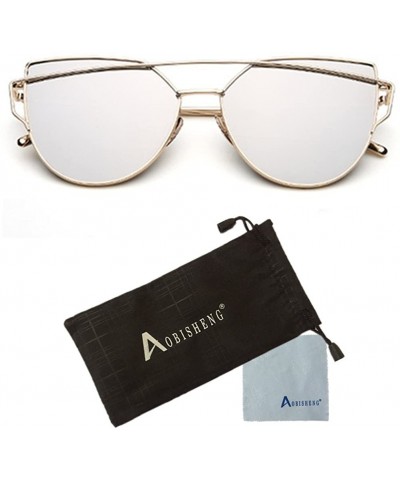 Aviator Modern Fashion Full Metal Crossbar Technologic Flat Lens Aviator Sunglasses - Gold-silver - C512GY817AT $8.16