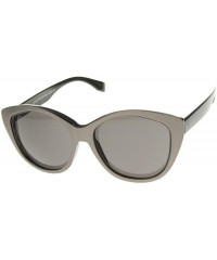 Cat Eye Women's High Fashion Two-Toned Tinted Lens Oversize Cat Eye Sunglasses 55mm - Black-gunmetal / Smoke - C912I21SN9P $1...