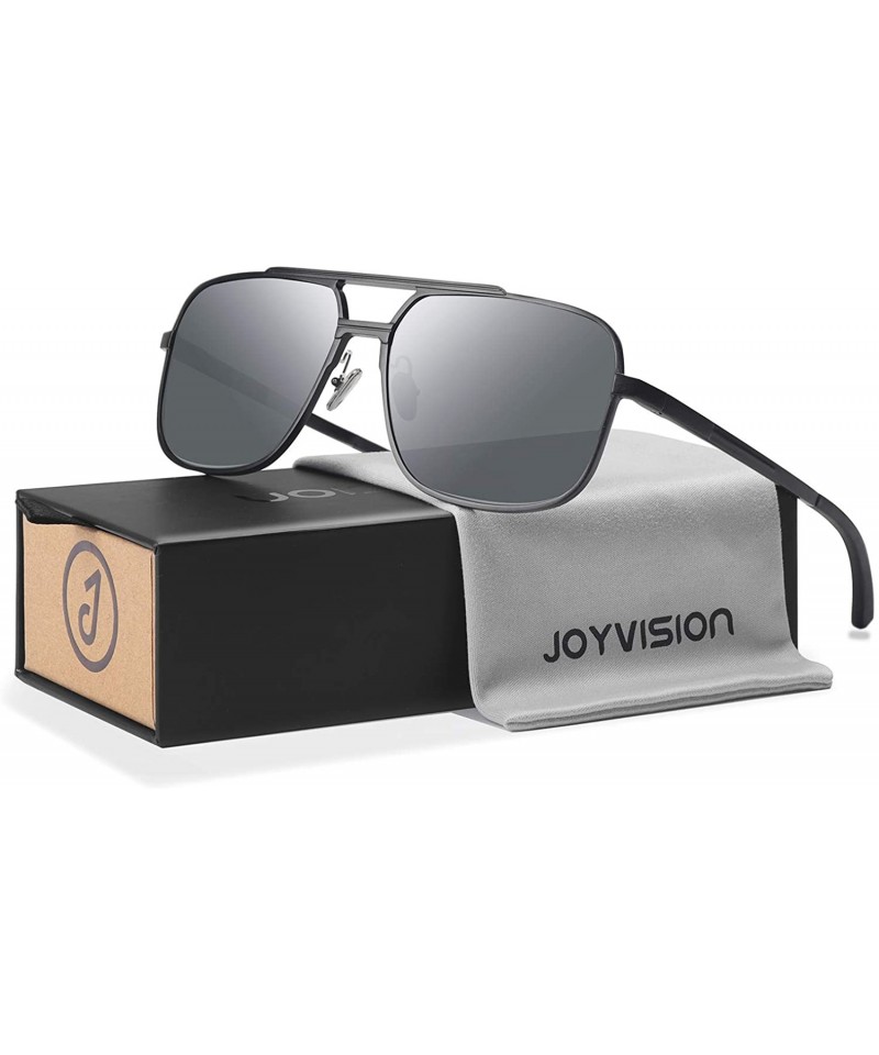 Rectangular Polarized Sunglasses for Men and Women Rectangular Metal Frame Shades Glasses - CJ18WOYECG9 $37.91