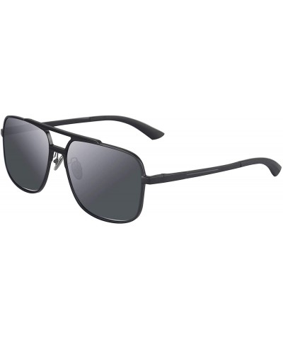 Rectangular Polarized Sunglasses for Men and Women Rectangular Metal Frame Shades Glasses - CJ18WOYECG9 $37.91