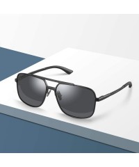 Rectangular Polarized Sunglasses for Men and Women Rectangular Metal Frame Shades Glasses - CJ18WOYECG9 $77.92