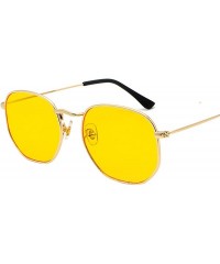 Square Vintage Square Mens SunglassMetal Frame Black Sun Glasses Women Unisex Summer Style Oculos De Los - C4 - CN197A23Y8O $...