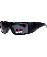 Sport Antiglare Polarized Lens Mens Sport Plastic Warp Sunglasses - All Black - CX1208ILXA5 $12.55