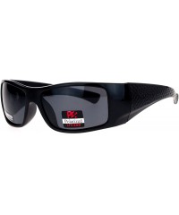 Sport Antiglare Polarized Lens Mens Sport Plastic Warp Sunglasses - All Black - CX1208ILXA5 $23.57