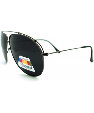 Aviator Polarized Sunglasses Unique Arched Top Aviators Thin Lite Metal Frame - Gunmetal - CQ186I48ZQ9 $12.20
