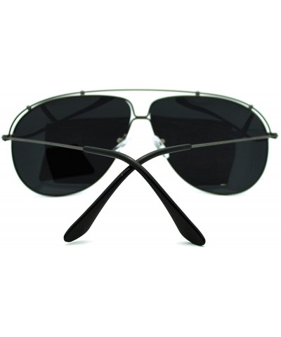 Aviator Polarized Sunglasses Unique Arched Top Aviators Thin Lite Metal Frame - Gunmetal - CQ186I48ZQ9 $12.20