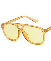 Rectangular Unisex Sunglasses Fashion Blue Drive Holiday Rectangle Non-Polarized UV400 - Yellow - CQ18RLXQE72 $8.96