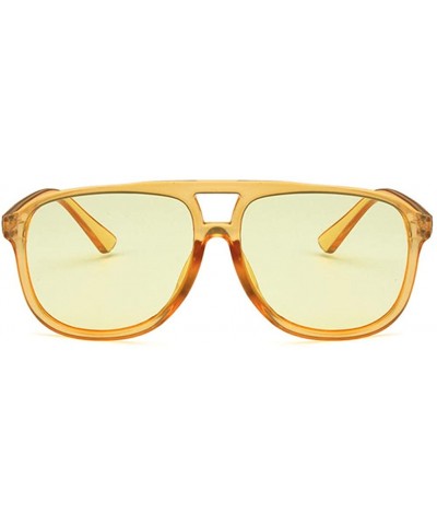 Rectangular Unisex Sunglasses Fashion Blue Drive Holiday Rectangle Non-Polarized UV400 - Yellow - CQ18RLXQE72 $8.96