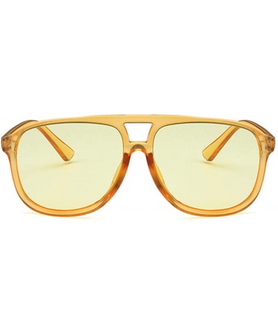 Rectangular Unisex Sunglasses Fashion Blue Drive Holiday Rectangle Non-Polarized UV400 - Yellow - CQ18RLXQE72 $8.96