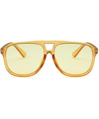 Rectangular Unisex Sunglasses Fashion Blue Drive Holiday Rectangle Non-Polarized UV400 - Yellow - CQ18RLXQE72 $8.96
