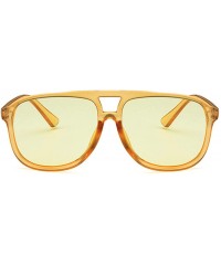 Rectangular Unisex Sunglasses Fashion Blue Drive Holiday Rectangle Non-Polarized UV400 - Yellow - CQ18RLXQE72 $8.96