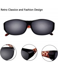 Sport Polarized Over Glasses Solar Shield Sunglasses with Colorful Frame for Woman - Amber Leopard - CI18EAYSLZL $29.48