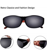 Sport Polarized Over Glasses Solar Shield Sunglasses with Colorful Frame for Woman - Amber Leopard - CI18EAYSLZL $12.35