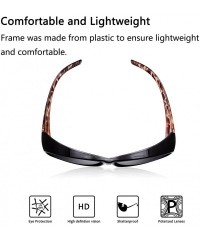Sport Polarized Over Glasses Solar Shield Sunglasses with Colorful Frame for Woman - Amber Leopard - CI18EAYSLZL $29.88