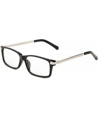 Square Newbee Fashion"Vida" Fashion Clear Lens Glasse Square Frame Men Women - Black/Silver With Hard Case - CS18ROT8WHC $14.23