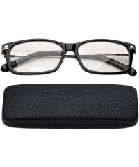 Square Newbee Fashion"Vida" Fashion Clear Lens Glasse Square Frame Men Women - Black/Silver With Hard Case - CS18ROT8WHC $14.23