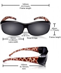 Sport Polarized Over Glasses Solar Shield Sunglasses with Colorful Frame for Woman - Amber Leopard - CI18EAYSLZL $12.35