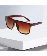 Aviator Men Fashion Oversized Sunglasses Women Brand Designer Retro Big Frame 90s White - White - CP18YLZAOX8 $7.20