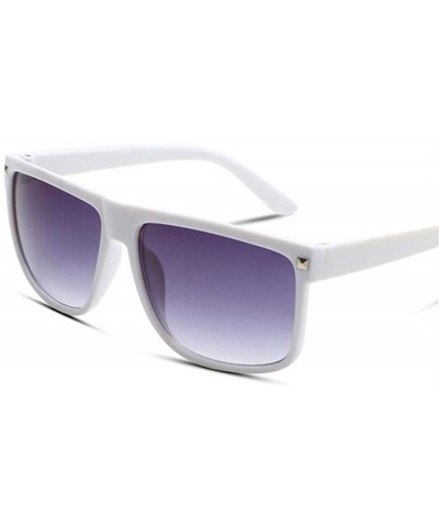 Aviator Men Fashion Oversized Sunglasses Women Brand Designer Retro Big Frame 90s White - White - CP18YLZAOX8 $7.20