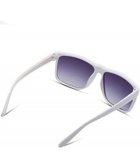 Aviator Men Fashion Oversized Sunglasses Women Brand Designer Retro Big Frame 90s White - White - CP18YLZAOX8 $7.20