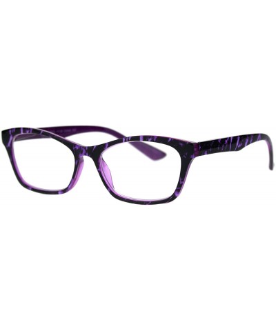 Rectangular Womens Rectangular Marble Print Plastic Strength Reading Glasses - Purple Marble - C618QRXTN43 $8.29