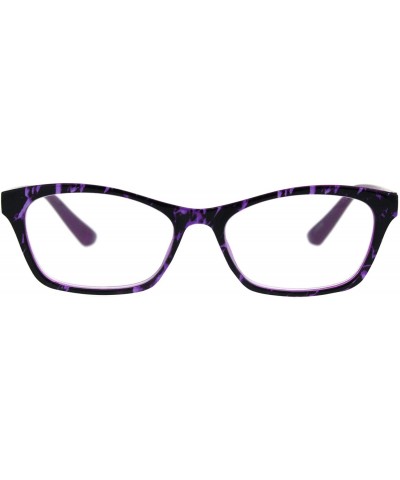 Rectangular Womens Rectangular Marble Print Plastic Strength Reading Glasses - Purple Marble - C618QRXTN43 $8.29