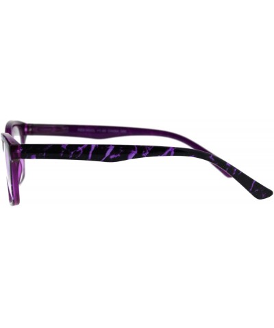 Rectangular Womens Rectangular Marble Print Plastic Strength Reading Glasses - Purple Marble - C618QRXTN43 $8.29