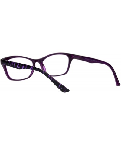 Rectangular Womens Rectangular Marble Print Plastic Strength Reading Glasses - Purple Marble - C618QRXTN43 $8.29