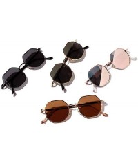 Goggle New Polygon Small Sunglasses Women Retro Round Metal Sun Glasses Men Er Hexagon Eyeglasses UV400 - 3 - CX199C8QD5Y $21.96