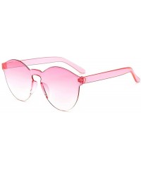 Round Unisex Fashion Candy Colors Round Outdoor Sunglasses Sunglasses - Pink - CL199I40N00 $14.82
