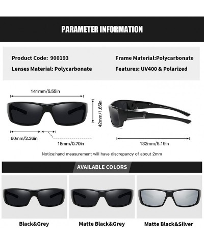 Sport Mens Sport Sunglasses Baseball Polarized TR90 Frame Eyewear for Driving Fishing Golf UV400 - Matte Black Silver - CK193...