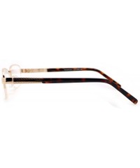 Rectangular Reading Glasses Magnified Lens Half Rim Rectangular Spring Hinge - Gold - CU1889AI689 $9.05