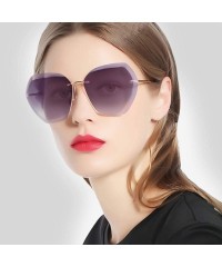 Oversized Sunglasses Oversized Transparent Gradient - Light Purple/Silver - CW18Y4IUSU5 $25.40