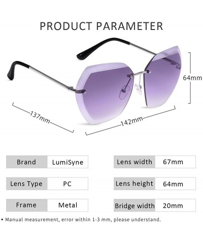 Oversized Sunglasses Oversized Transparent Gradient - Light Purple/Silver - CW18Y4IUSU5 $25.40