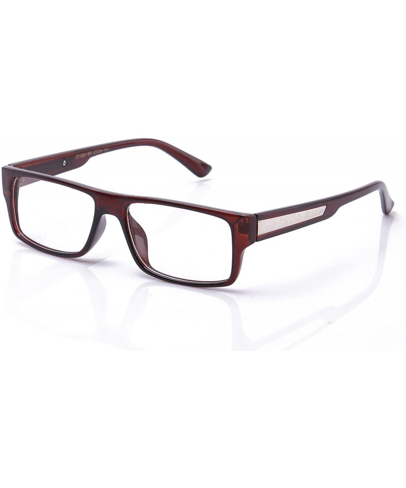 Square Casual Simple Squared Durable Frames Design Clear Eye Glasses Geek - Brown - C311902FWSV $9.72