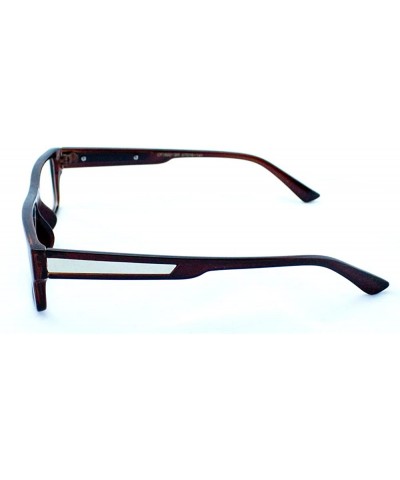 Square Casual Simple Squared Durable Frames Design Clear Eye Glasses Geek - Brown - C311902FWSV $9.72