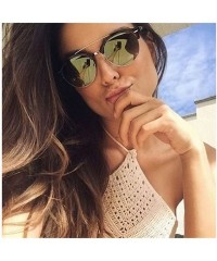 Rimless Classic Clubround Aviator Sunglasses Lightweight Semi Rimless Shades for Unisex P2116 - CV17Z782XRR $12.20