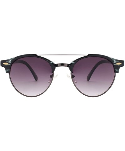 Rimless Classic Clubround Aviator Sunglasses Lightweight Semi Rimless Shades for Unisex P2116 - CV17Z782XRR $12.20